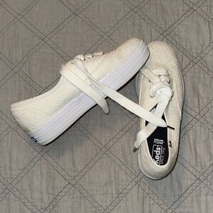 Keds Cream Lace-Up Sneakers